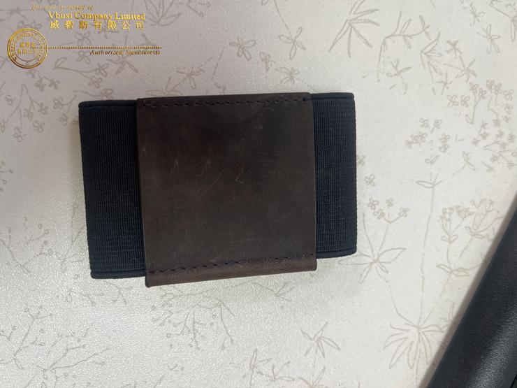 VbusiL4 Nature Leather Elastic band Card Holder