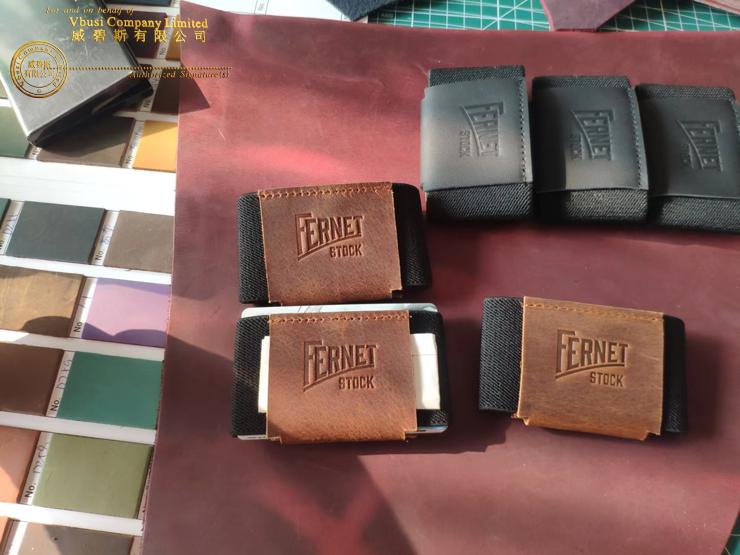 VbusiL4 Nature Leather Elastic band Card Holder