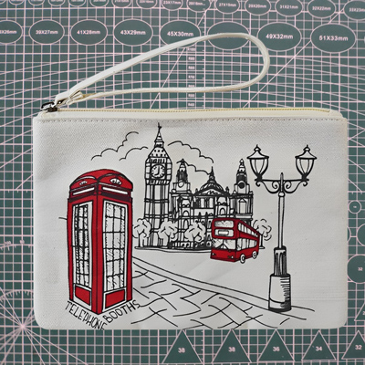 VbusiF13 Canvas Zipper Pouch With Wrist Band