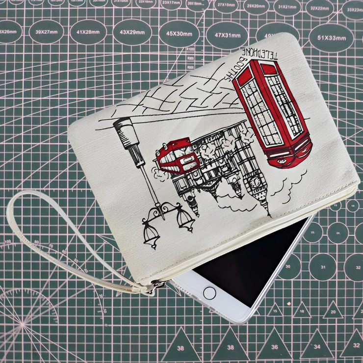 VbusiF13 Canvas Zipper Pouch With Wrist Band