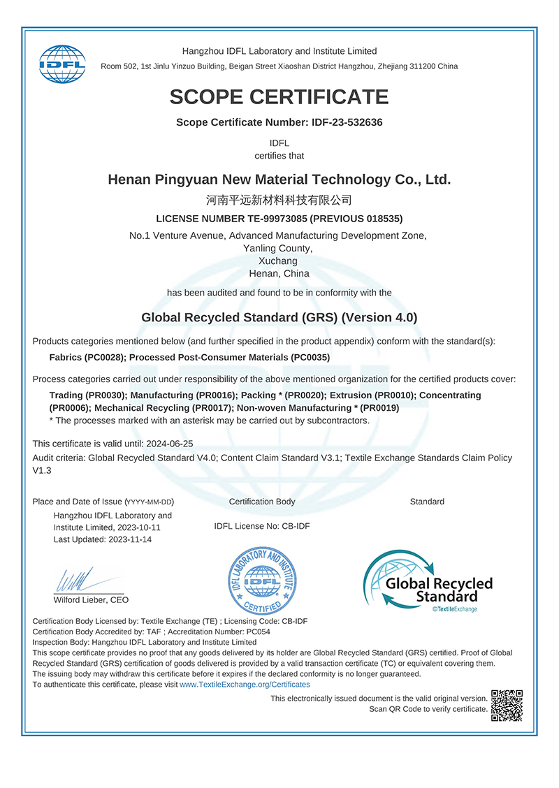 Recycled EVA Raw Material GRS